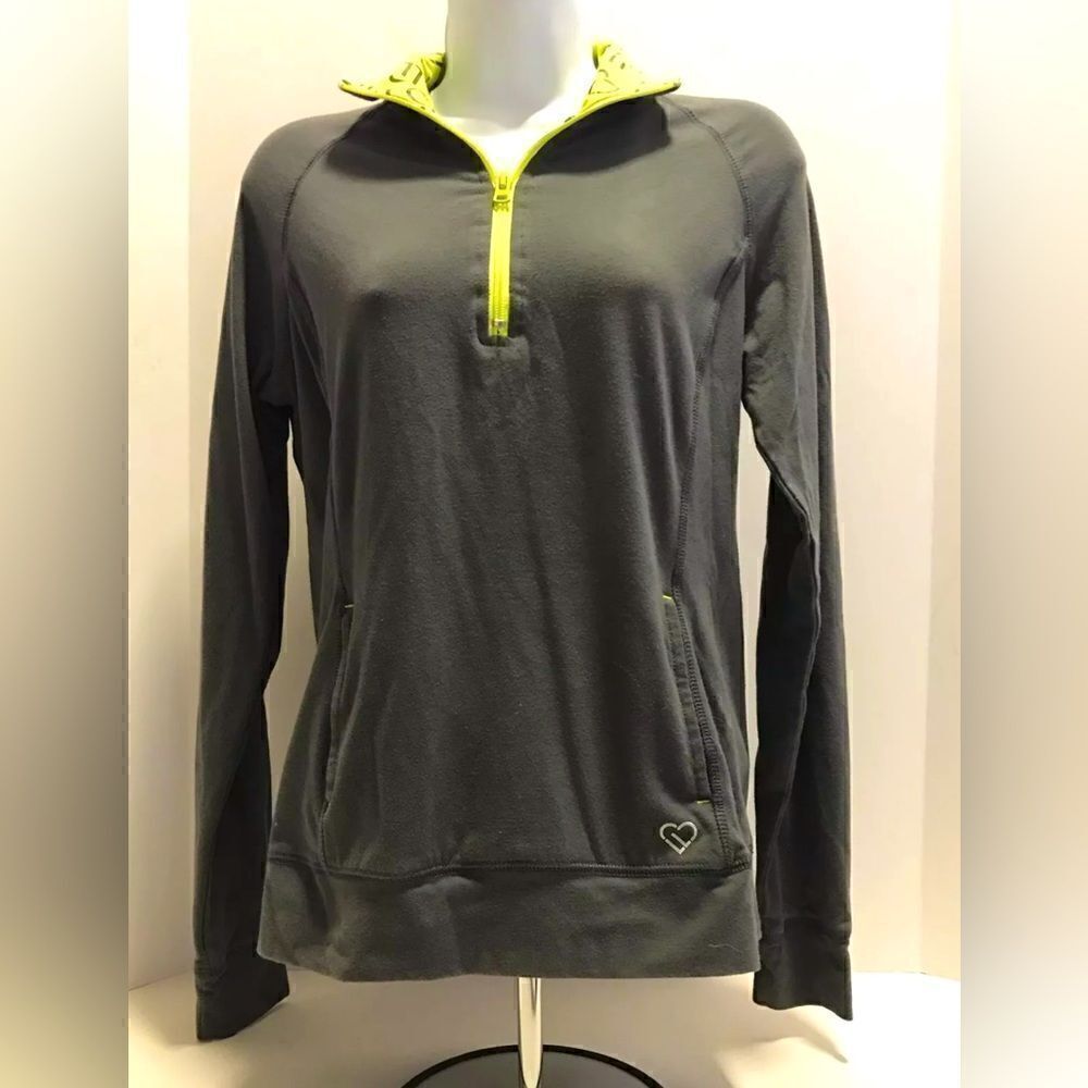 Aeropostale LIVE LOVE DREAM Gray 1/4 Zip Active Workout Jacket Top - Size M